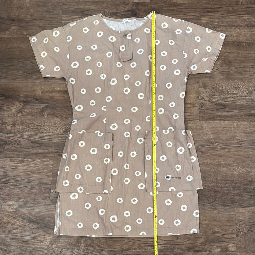Issey Miyake Beige Dress with White Circles